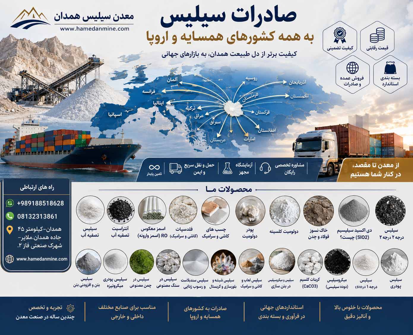 صادرات سیلیس همدان